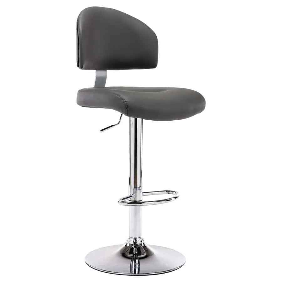 Tabourets de bar lot de 2 gris similicuir - 3