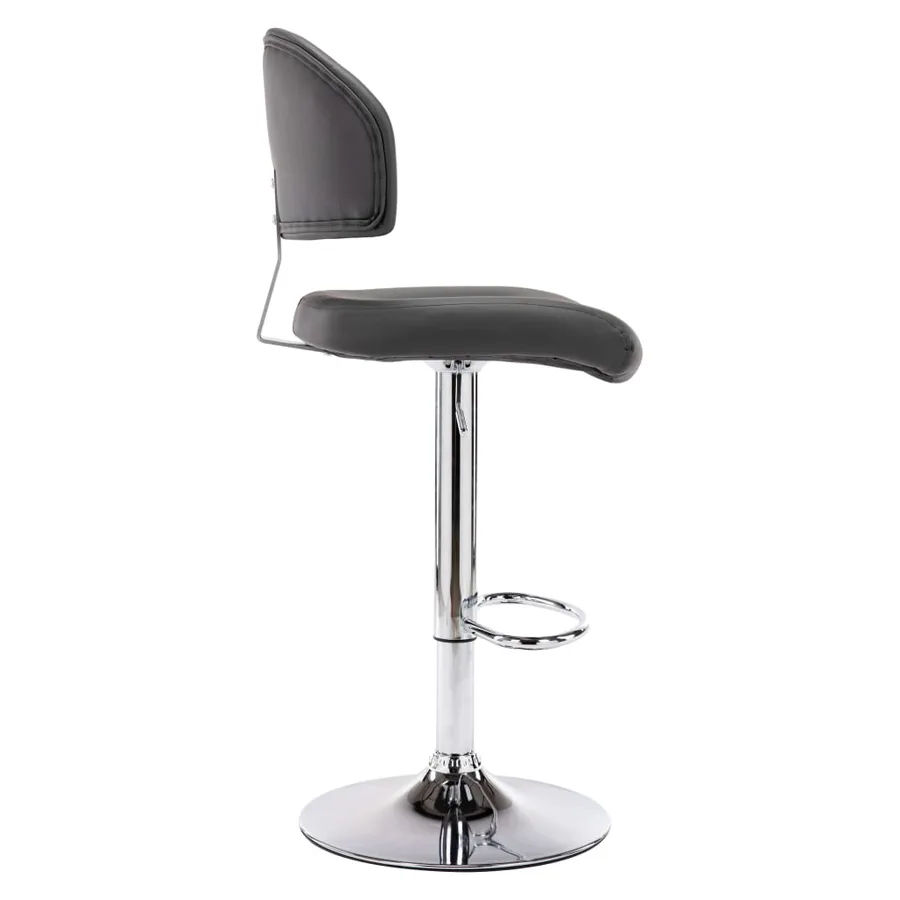 Tabourets de bar lot de 2 gris similicuir - 5