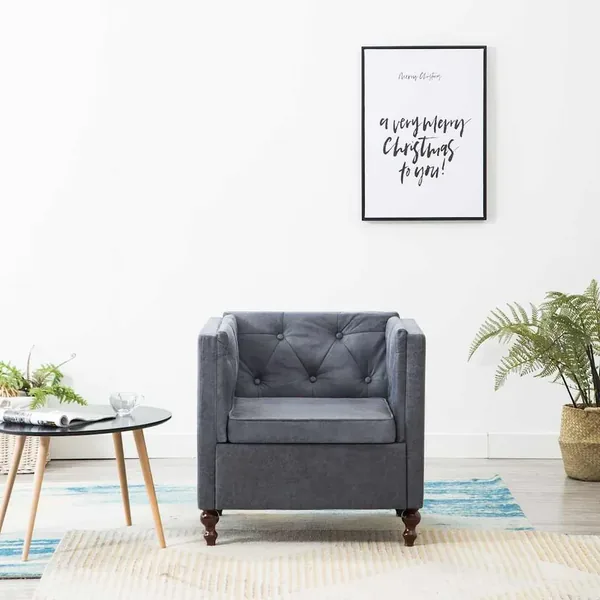 Fauteuil gris tissu