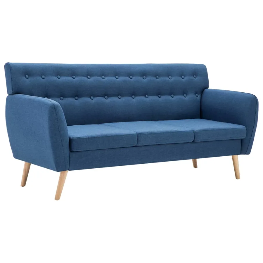 Canapé à 3 places revêtement en tissu 172x70x82 cm bleu - 2