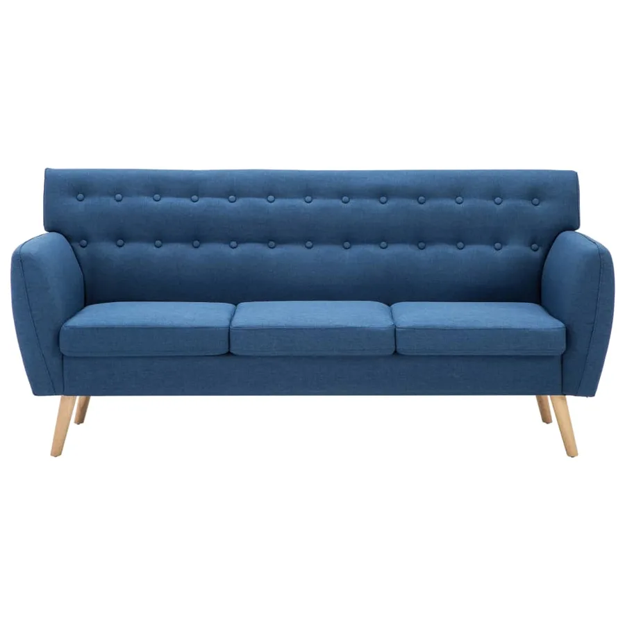 Canapé à 3 places revêtement en tissu 172x70x82 cm bleu - 3