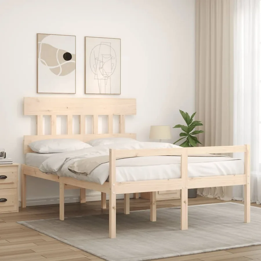Lit pour personne âgée sans matelas 120x200 cm bois massif - 3