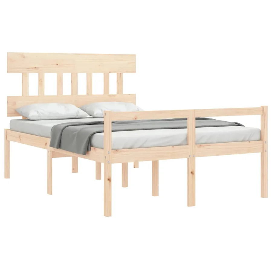 Lit pour personne âgée sans matelas 120x200 cm bois massif - 4