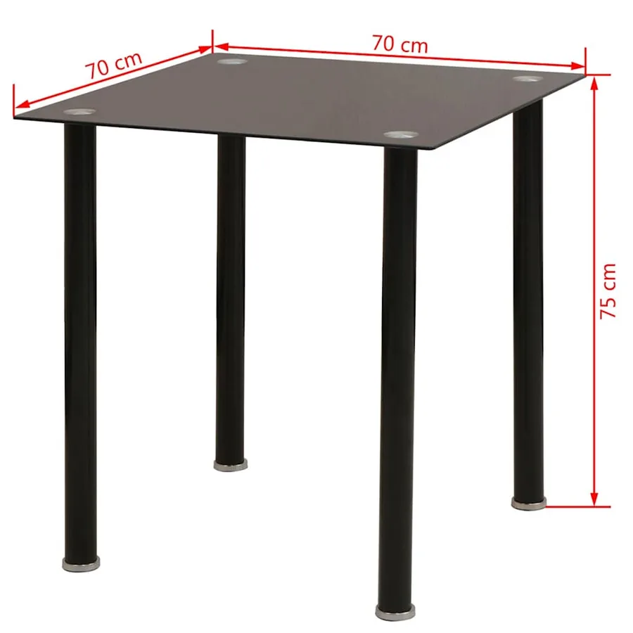Ensemble table et chaise de salle à manger 5 pièces noir - 9