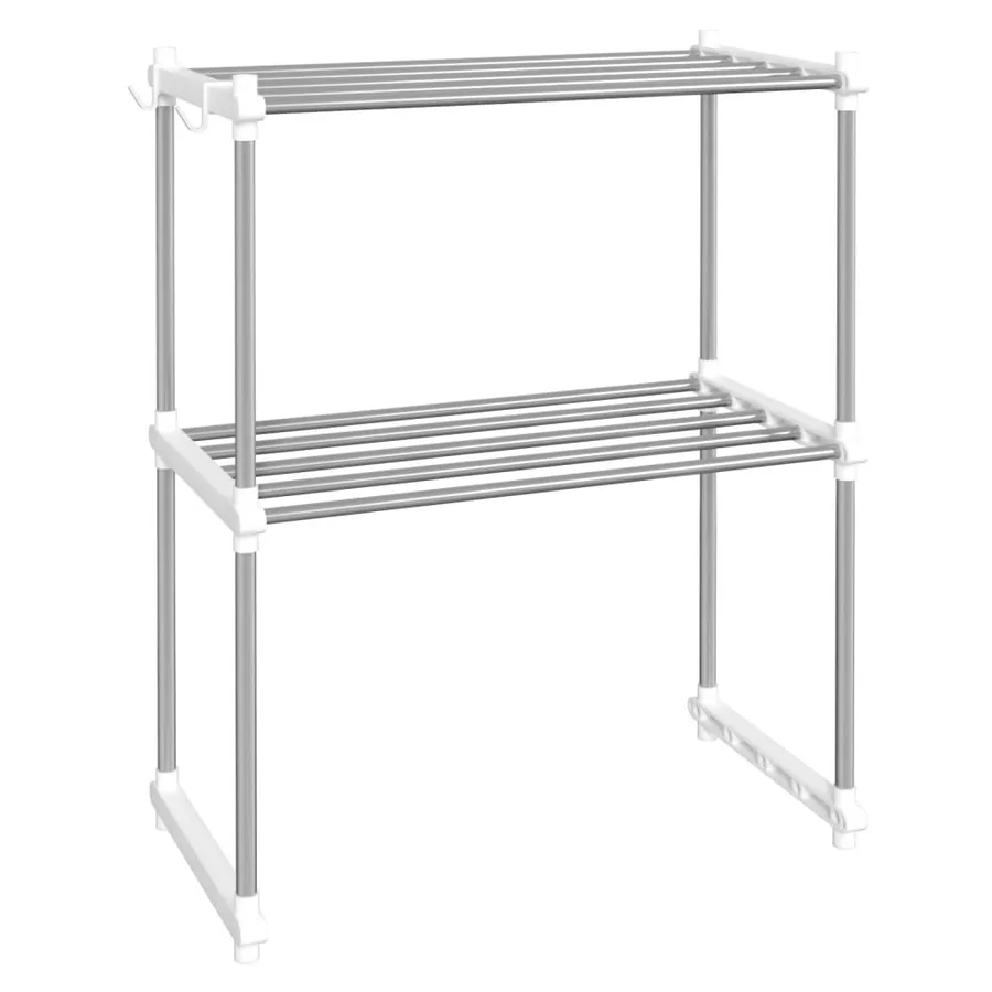 Étagère pour micro-ondes blanc 51x27x63 cm aluminium - 2