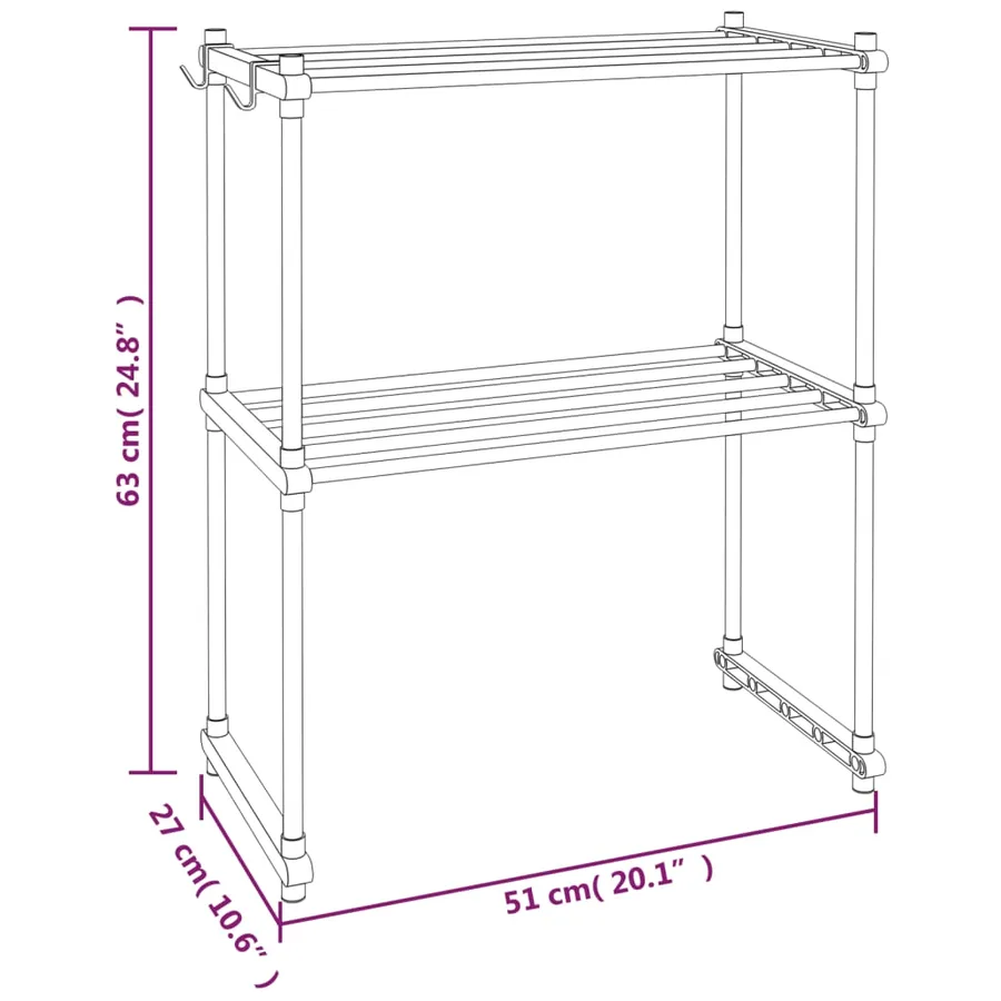 Étagère pour micro-ondes blanc 51x27x63 cm aluminium - 6