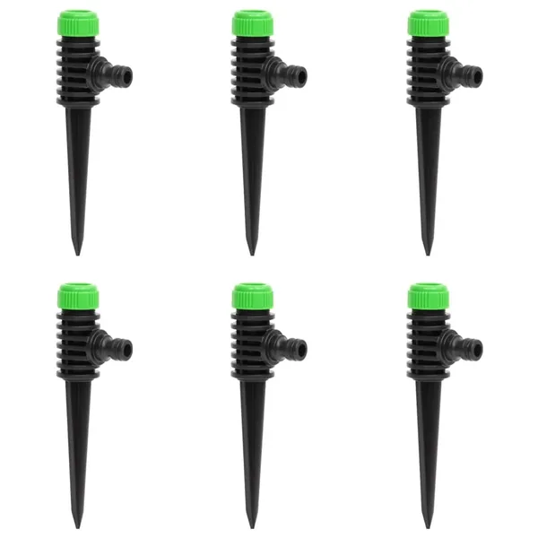 Arroseurs rotatifs 6 pcs vert et noir 3x6x19,5 cm ABS et PP