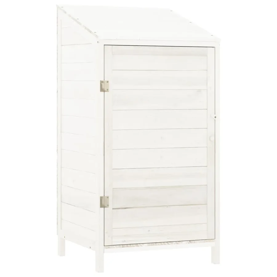 Remise de jardin Blanc 55x52x112 cm Bois de sapin solide - 2