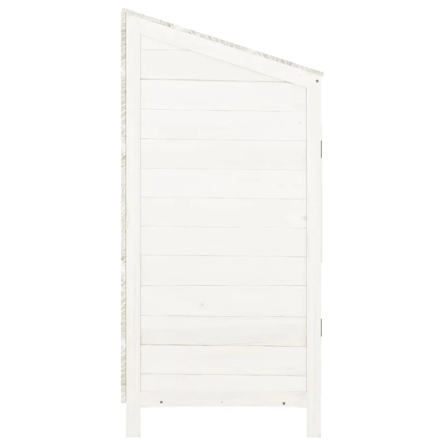 Remise de jardin Blanc 55x52x112 cm Bois de sapin solide - 5