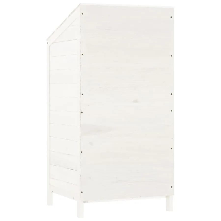 Remise de jardin Blanc 55x52x112 cm Bois de sapin solide - 6