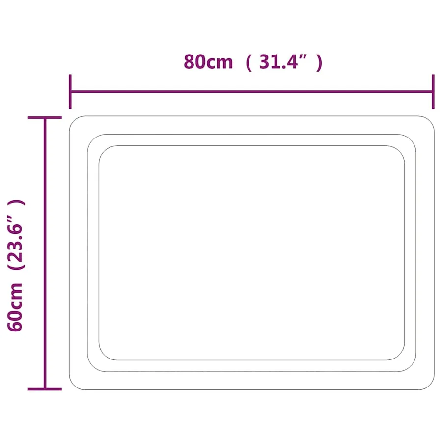 Miroir de salle de bain à LED 80x60 cm - 5
