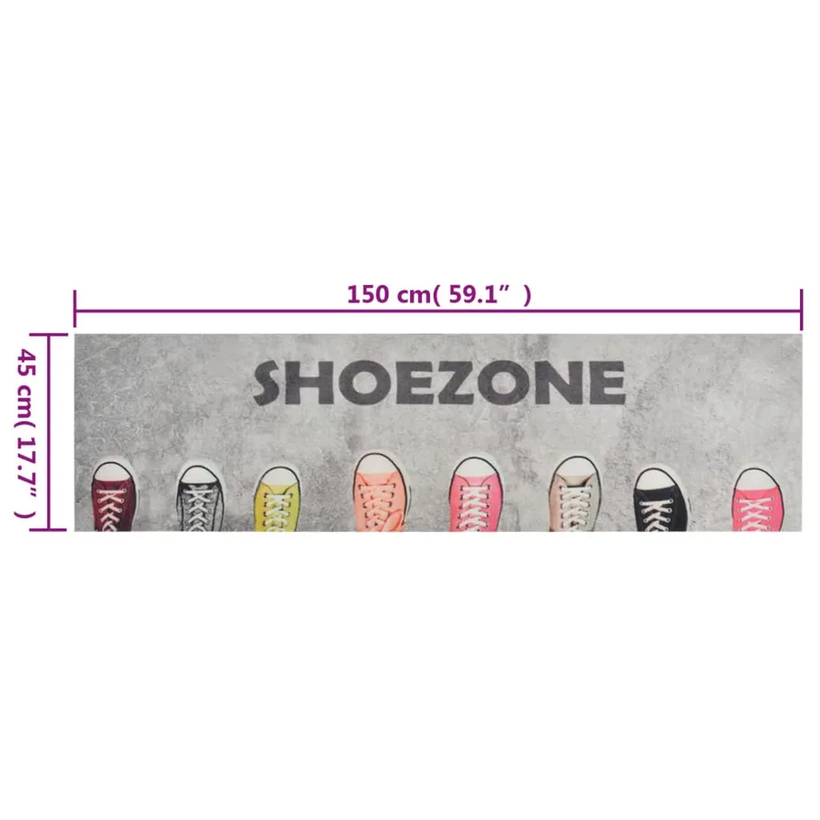 Tapis de cuisine lavable impression shoezone 45x150 cm velours - 5