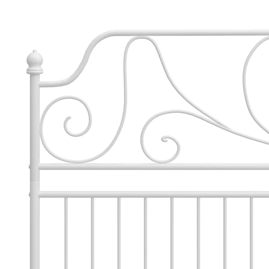 Cadre de lit sans matelas blanc métal 200x200 cm - 5