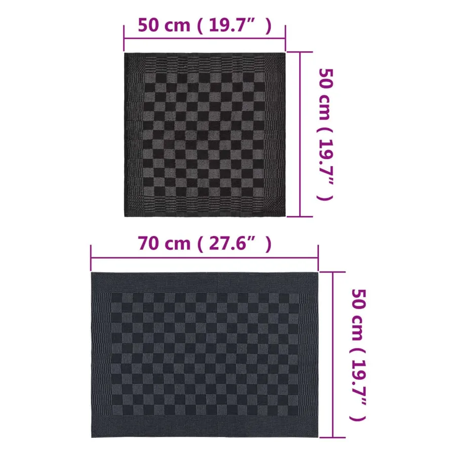 Ensemble de serviettes 20 pcs noir et gris coton - 11