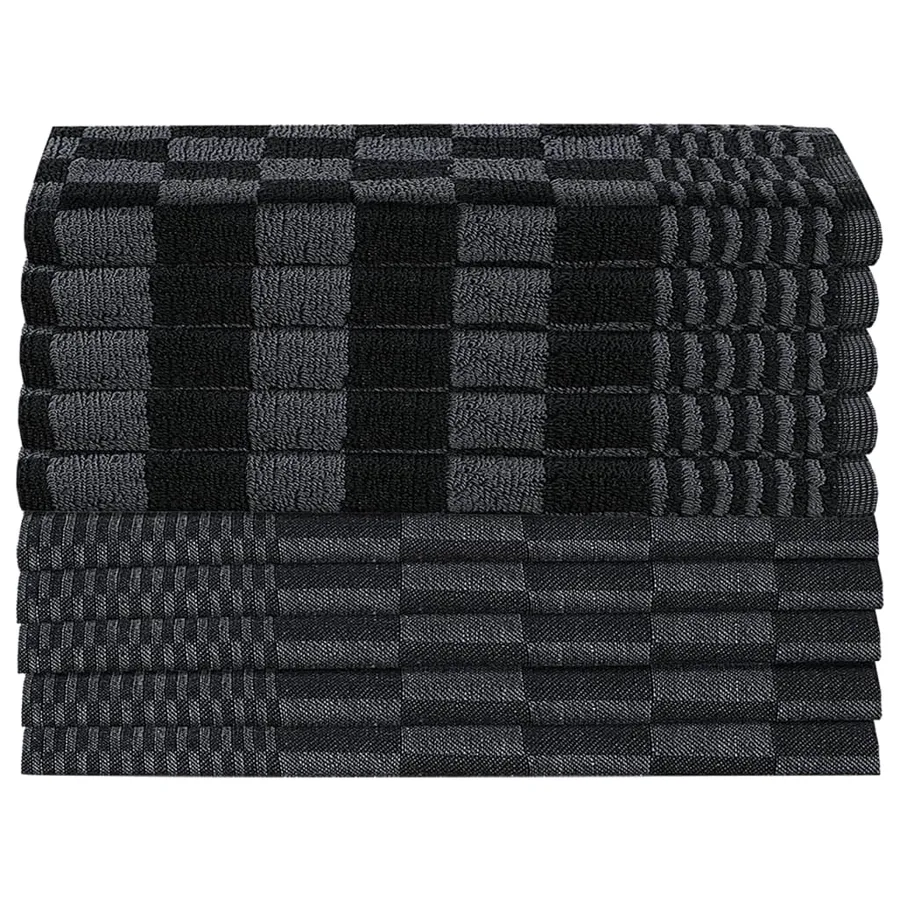 Ensemble de serviettes 20 pcs noir et gris coton - 4
