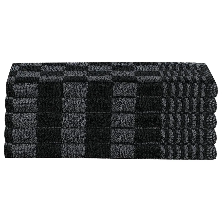 Ensemble de serviettes 20 pcs noir et gris coton - 6