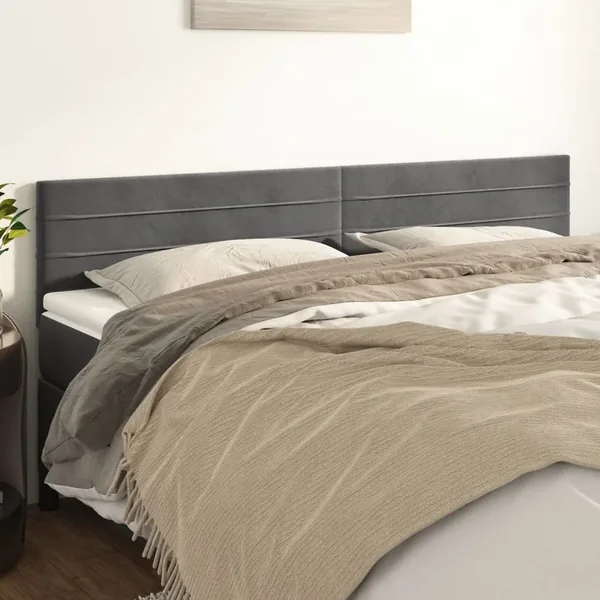 Têtes de lit Gris foncé 180x5x78/88 cm Velours