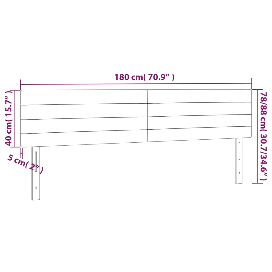 Têtes de lit Gris foncé 180x5x78/88 cm Velours - 8