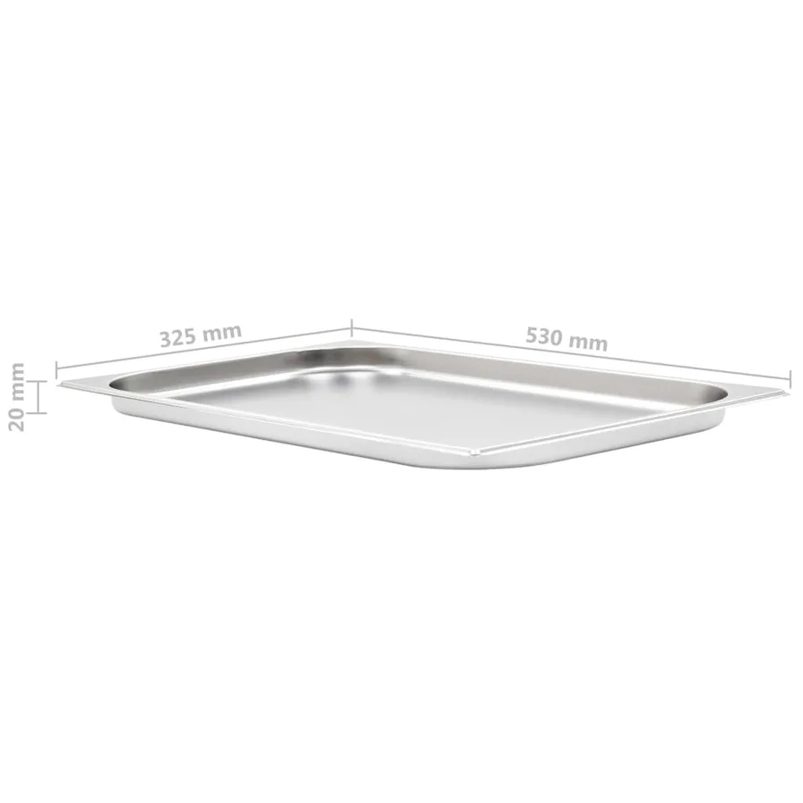 Récipients Gastronorm 4 pcs GN 1/1 20 mm Acier inoxydable - 8
