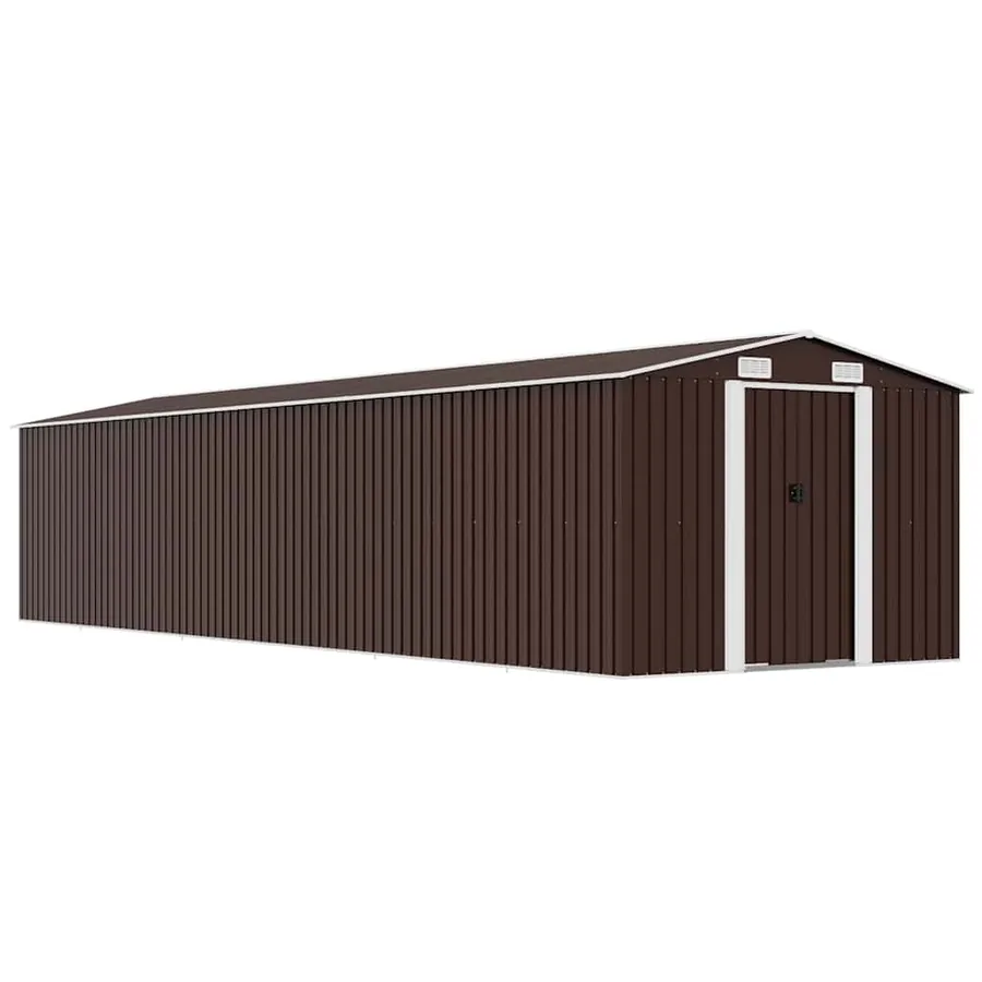 Abri de jardin Marron 257x779x181 cm Acier galvanisé