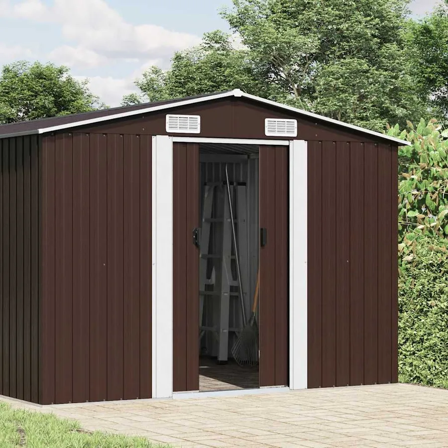Abri de jardin Marron 257x779x181 cm Acier galvanisé - 2