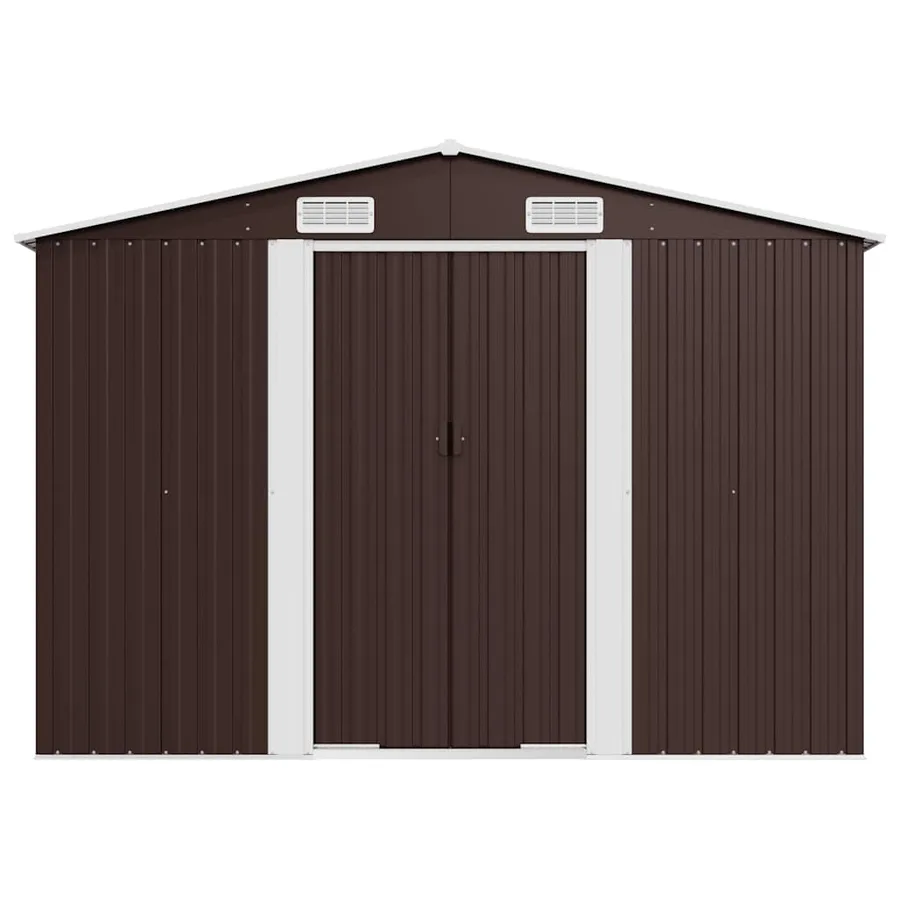 Abri de jardin Marron 257x779x181 cm Acier galvanisé - 5