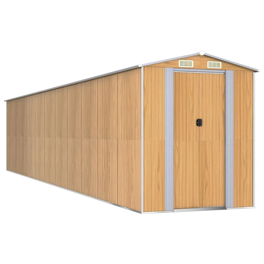 Abri de jardin Marron clair 192x938x223 cm Métal galvanisé - 2