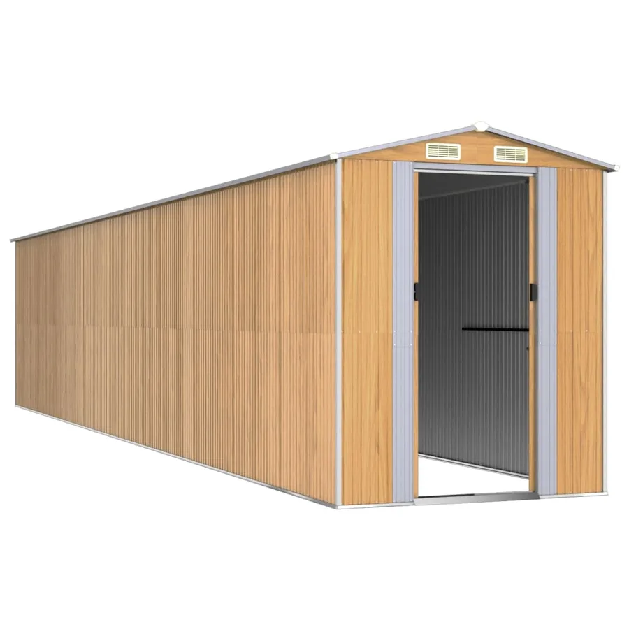 Abri de jardin Marron clair 192x938x223 cm Métal galvanisé - 3