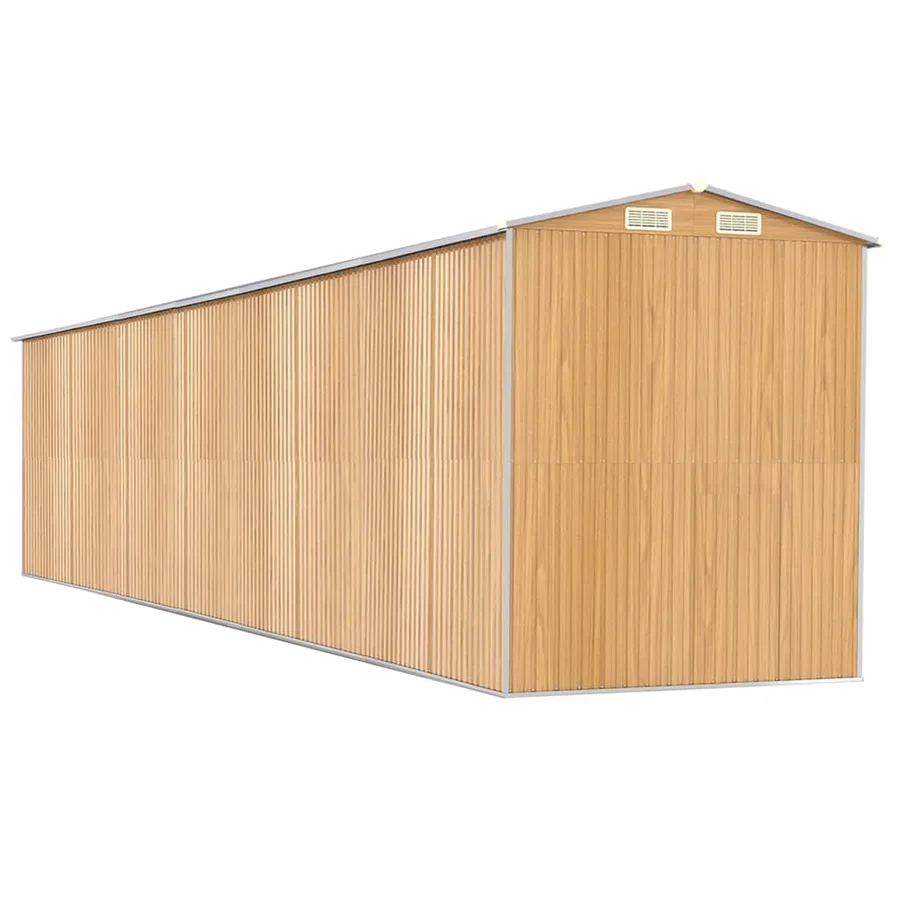 Abri de jardin Marron clair 192x938x223 cm Métal galvanisé - 6