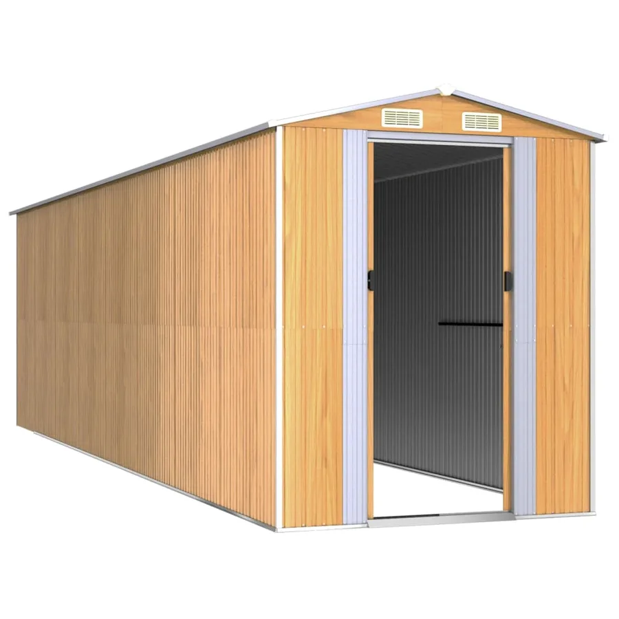 Abri de jardin Marron clair 192x689x223 cm Acier galvanisé - 3