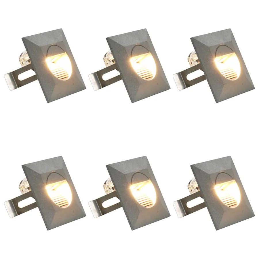 Appliques murales LED d'extérieur 6 pcs 2 W Argenté Carré