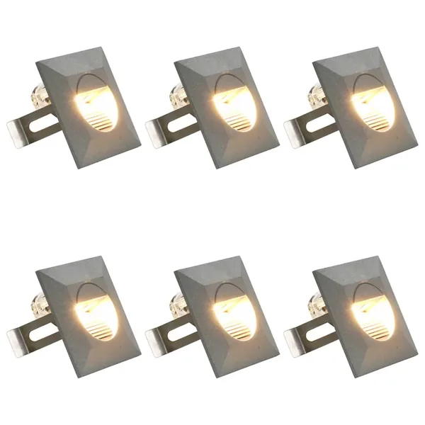 Appliques murales LED d'extérieur 6 pcs 2 W Argenté Carré