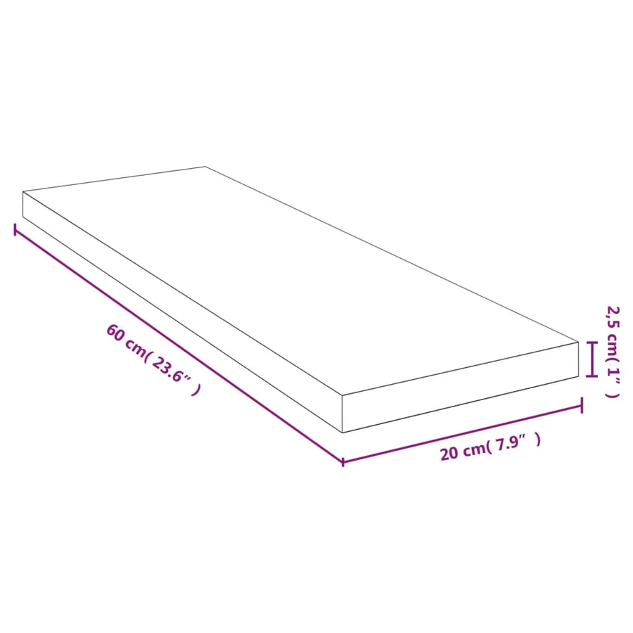 Étagère murale 60x20x2,5 cm bambou - 4