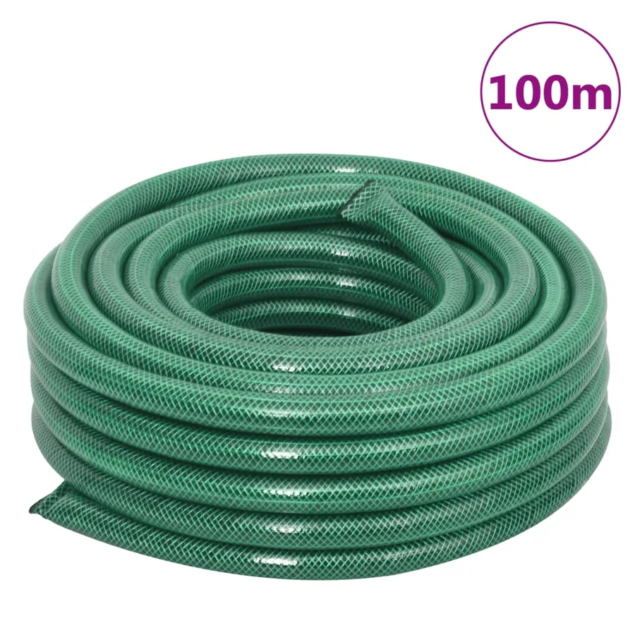 Tuyau d'arrosage avec jeu de raccords vert 0,75" 100 m PVC - 11