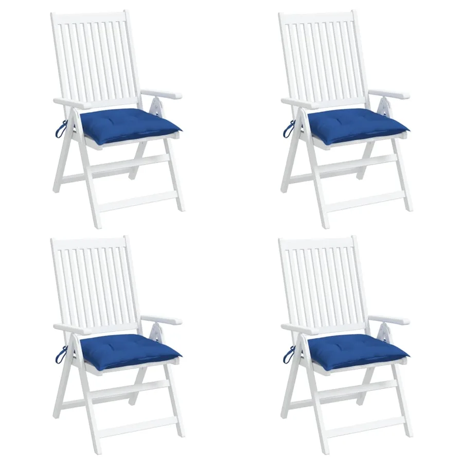 Coussins de chaise lot de 4 bleu 40x40x7 cm tissu oxford - 4