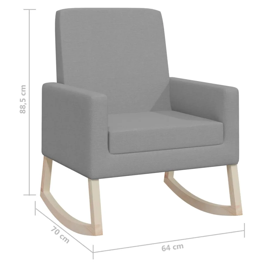 Chaise à bascule Gris clair Tissu - 8