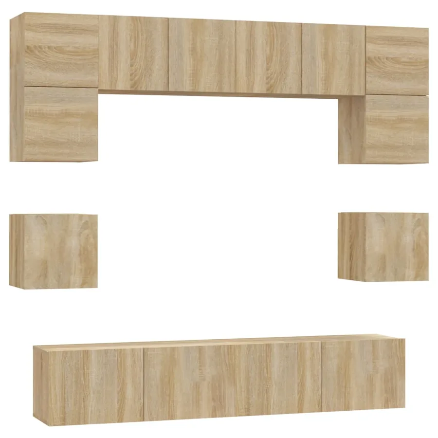 Ensemble de meubles TV 8 pcs Chêne sonoma Bois d'ingénierie - 2
