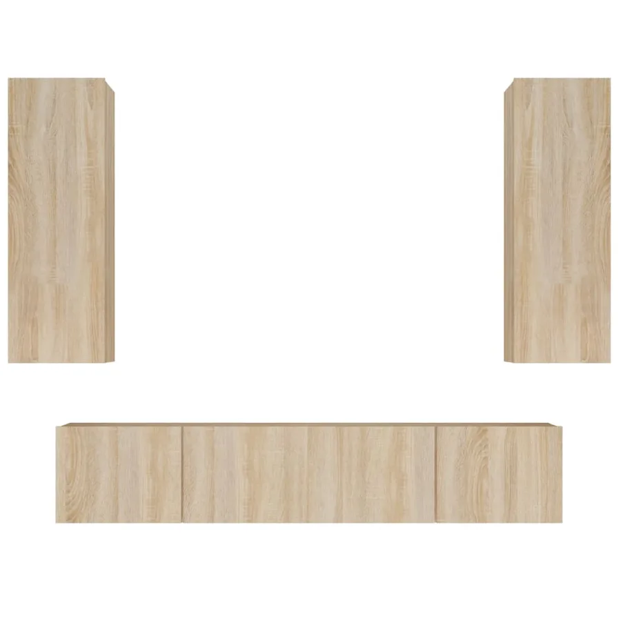 Ensemble de meubles TV 4 pcs Chêne sonoma Bois d'ingénierie - 2