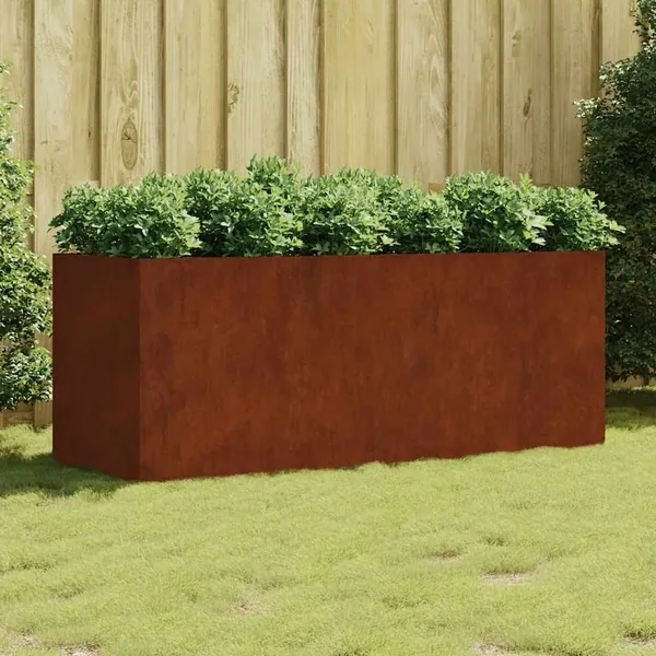 Lit surélevé de jardin 200x80x80 cm acier corten