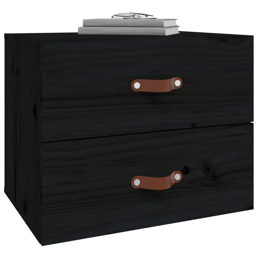 Table de chevet murale Noir 50x36x40 cm - 4