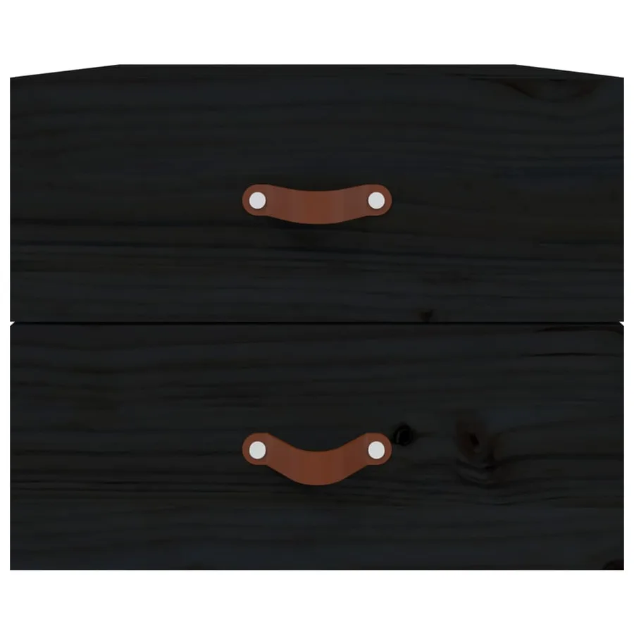 Table de chevet murale Noir 50x36x40 cm - 6