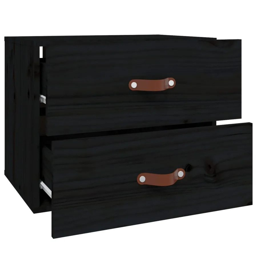 Table de chevet murale Noir 50x36x40 cm - 8