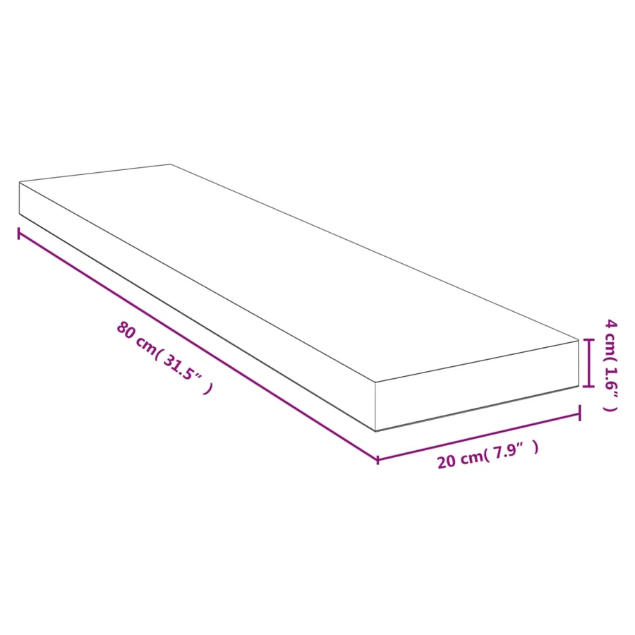 Étagère murale 80x20x4 cm bambou - 4