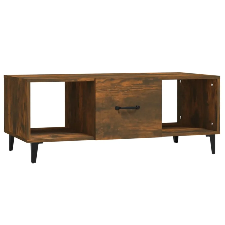 Table basse Chêne fumé 102x50x40 cm Bois d'ingénierie - 2