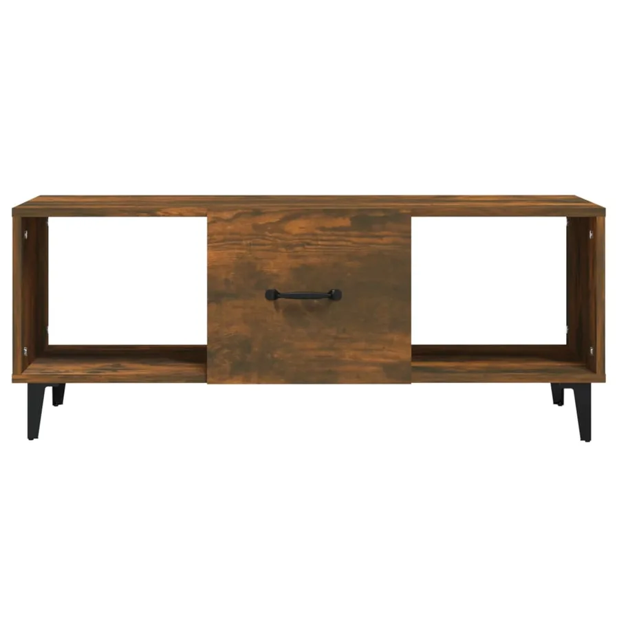 Table basse Chêne fumé 102x50x40 cm Bois d'ingénierie - 5