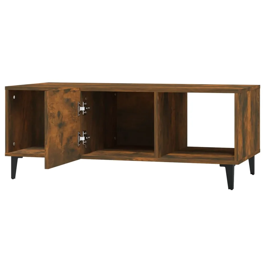 Table basse Chêne fumé 102x50x40 cm Bois d'ingénierie - 6