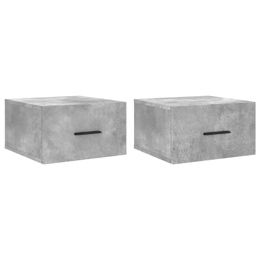 Tables de chevet murales 2 pcs gris béton 35x35x20 cm - 2