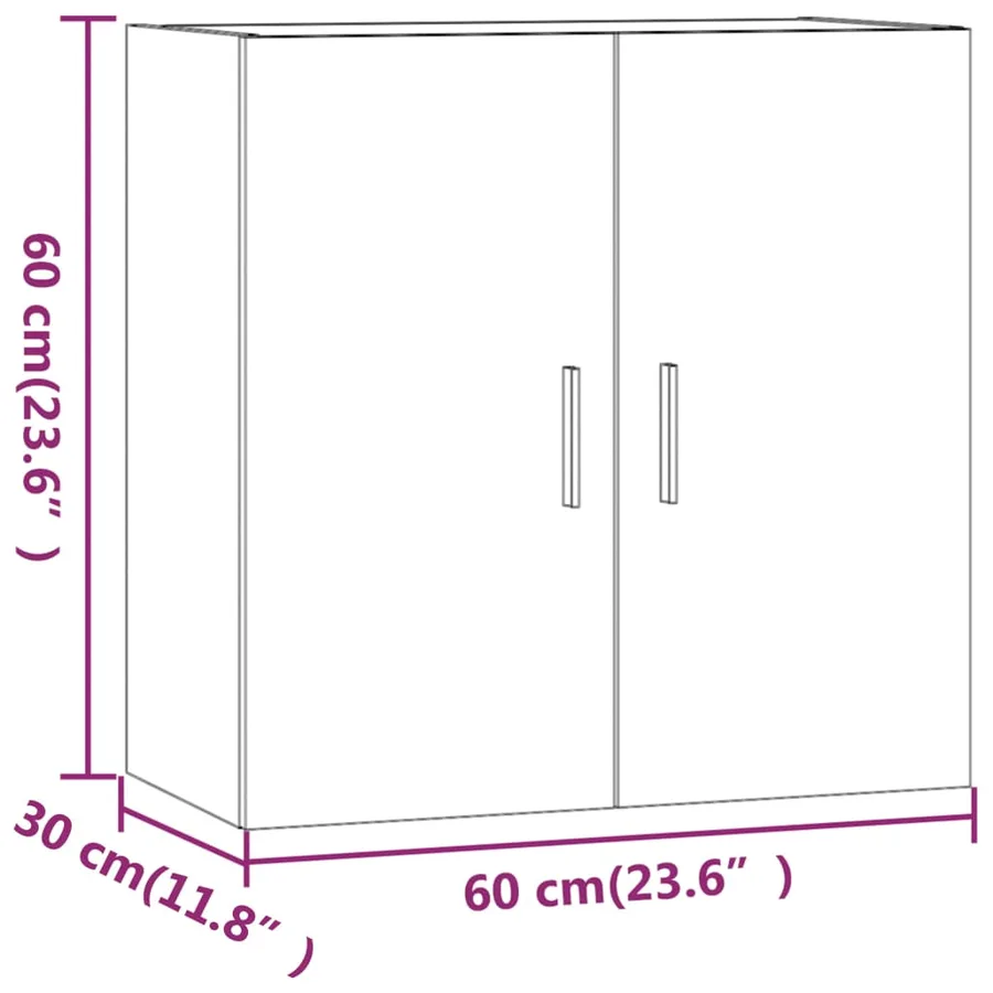 Armoire murale Gris béton 60x30x60 cm Bois d'ingénierie - 9