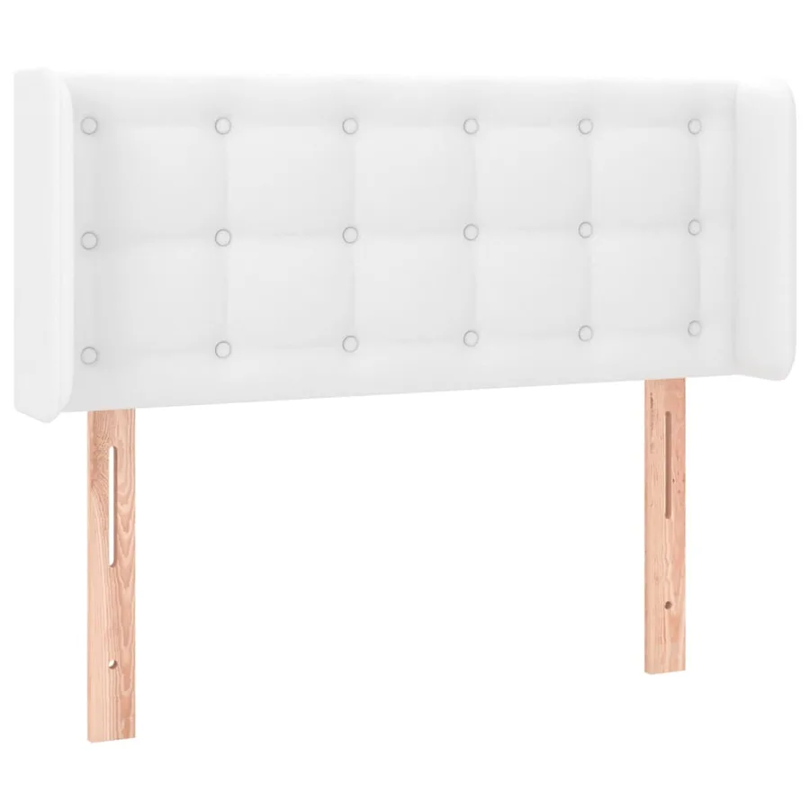 Tête de lit avec oreilles Blanc 83x16x78/88 cm Similicuir - 2