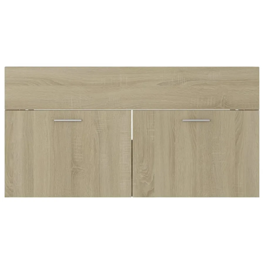 Armoire d'évier avec lavabo intégré Chêne sonoma Aggloméré - 9